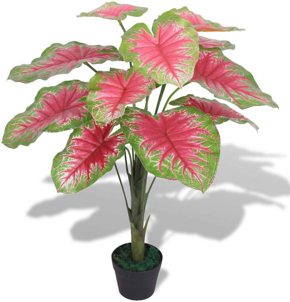 vidaXL Planta caladium artificial con macetero 85 cm verde