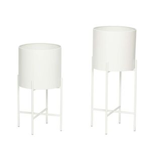 Hübsch Interior - Airy Pot a plantes avec support, blanc (set de 2)