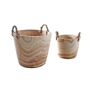 AUBRY GASPARD - 2 Cache-pots en paulownia 45 cm et 34 cm - Publicité