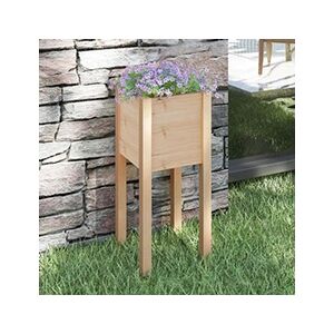 VIDAXL Jardinière d'extérieur 31x31x70 cm bois de pin massif - Publicité