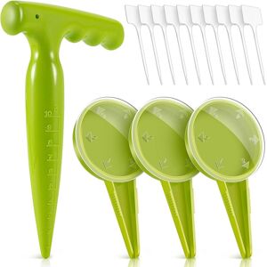 Ensemble D'outils De Jardinière De Distributeur De Graines 14pcs - Semoir De Jardin Réglable Avec 5 Réglages De Cadran, Plante Avec Mesures, Étiquettes De Plantes En Plastique De Type T Marqueurs - Durables, Portatifs - Publicité