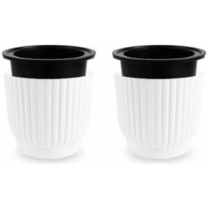 10CM Auto-arrosage Pot de Plante avec Corde de Coton Pots de Fleurs en Plastique pour Toutes Les Plantes d'intérieur, Fleurs, Violettes africaines - Blanc Lot de 2?Betterlife - Publicité