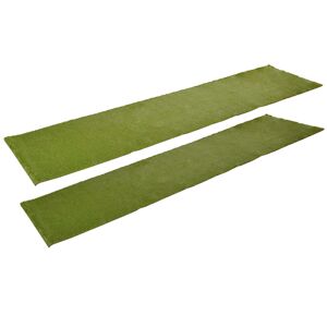 Outsunny Lot de 2 gazons synthétiques artificiels Moquette extérieure dim. 4L x 1l m Herbes Hautes denses 3 cm Vert