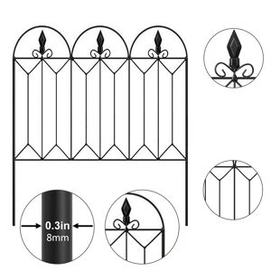 Banggood Clôture de jardin en métal de 5 pièces de 45"x24", bordure de clôture anti-rouille pour aménagement paysager, clôture de - Publicité