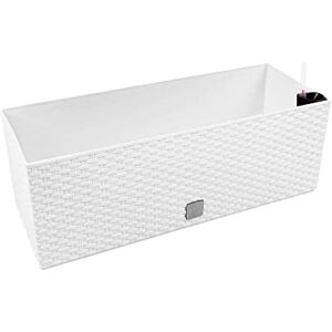 Prosperplast Jardiniere rectangulier 17L blanc 52x20x19cm arrosage automatique - Publicité