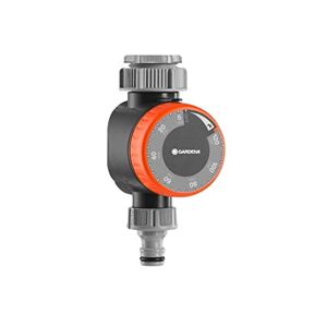 GARDENA Minuterie d'arrosage : interrupteur automatique pour robinets d'eau 26,5 mm (G 3/4) ou 33,3 mm (G1), durée d'arrosage flexible (5-120 min), connexion facile grâce au raccord rapide (1169-20) - Publicité