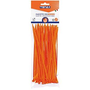 TENAX Liens en Plastique Fix-TIE L 20 cm Orange, Paquet de 50 pièces, pour la Fixation de Filets Tissés, Clôtures et Haies - Publicité