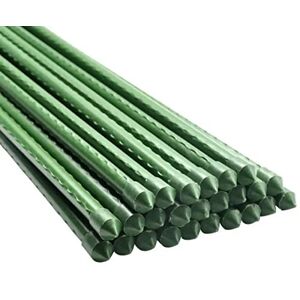 A2ZWORLD Lot de 10 supports pour plantes, cannes en acier plastifié, bâton potagers, couleur verte, de nombreuses tailles (0,8 x 90 cm) - Publicité