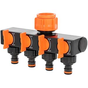 BFG Adaptateur de Robinet de Jardin 4 Voies 3/4" x 1" avec 4 valves indépendantes, répartiteur, disjoncteur - Publicité