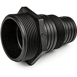 BFG Raccord pour Tuyau d'Arrosage avec Adaptateur de Pompe Filetage BSP 2" et 1,5", Extrémité de Tuyau Cannelé pour Tuyaux de 38mm et 51mm Construction en Polypropylène - Publicité