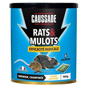 CAUSSADE Anti Rats & Souris 140 g Efficacité Radicale 7 Sachets Céréales  Prêt à l'emploi Hyper Appétent CARSCDF140 : : Jardin