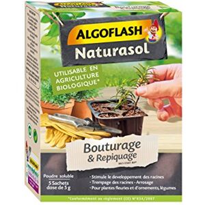 Algoflash NATURASOL Poudre pour Bouturage & Repiquage, Utilisable toute l'année, 5 x 5 g, BIOBOU5A - Publicité