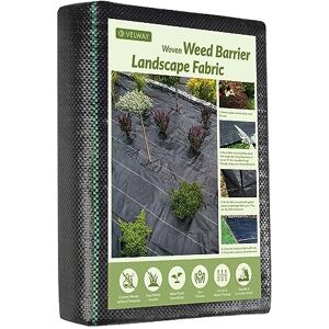 Velway Toile de Paillage 1x10M Geotextile de Paillage Contre Les Mauvais Herbes en 100g/m² Fibres de Polypropylène Tissées Perméable à l'eau, Résiste Rayons UV, Anti Repousse - Publicité