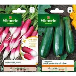 Vilmorin 3882041 Radis, Rouge, 90 x 2 x 160 cm & 3484440 Courgette, Vert, 90 x 2 x 160 cm - Publicité