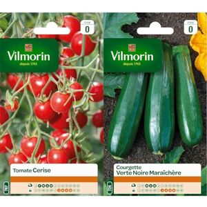 Vilmorin 3974040 Tomate cerise Rouge & 3484440 Courgette, Vert, 90 x 2 x 160 cm - Publicité