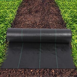 YiHYSj Toiles de Paillage 90g/㎡ Toile Anti Mauvaises Herbes Jardin Geotextile Bache Anti Mauvaise Herbe Bache Noire Agricole Tissu Perméable à l'eau - Publicité