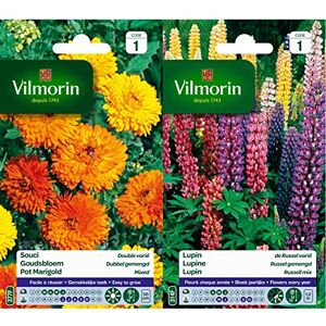 Vilmorin 5791041 Souci Double varie, Multicolore, 90 x 2 x 160 cm & 5345741 Lupin de Russel varie, Multicolore, 90 x 2 x 160 cm - Publicité