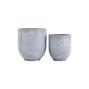 house doctor Cache-pots en beton gris lot de 2 H45 H55