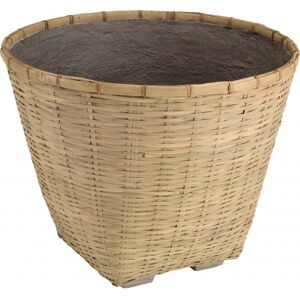 MACABANE Pot de fleur rond D60 en bambou naturel