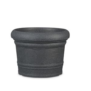 Scheurich Formia 30, bac à plantes/pot à fleurs, cylindrique, coloris: Granit noir, fabriqué avec du plastique recyclé, pour l’extérieur