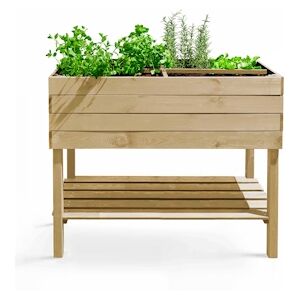 Oviala Business Potager en bois rectangulaire sur pied