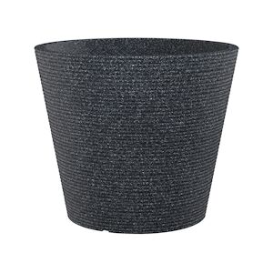 Scheurich Coneo 40, bac à plantes/pot à fleurs, cylindrique, coloris: Granit noir, fabriqué avec du plastique recyclé, pour l’extérieur