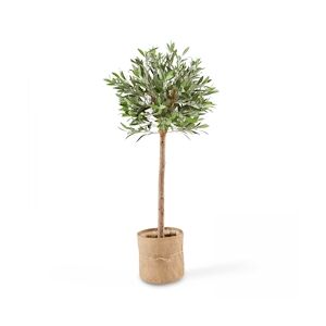 Oviala Business Plante artificielle avec pot en pvc vert