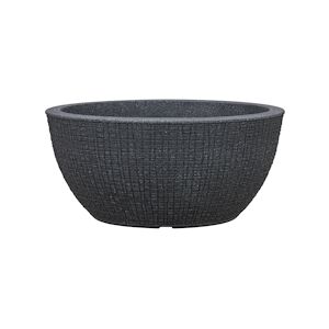 Scheurich Barceo Bowl 40, coupe à plantes/bac à fleurs, cylindrique, coloris: Stony Black, fabriqué avec du plastique recyclé, pour l’extérieur