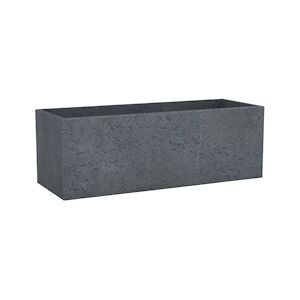 Scheurich C-Cube Long 80, bac à plantes/jardinière, rectangulaire, coloris: Stony Black, fabriqué avec du plastique recyclé, pour l’extérieur