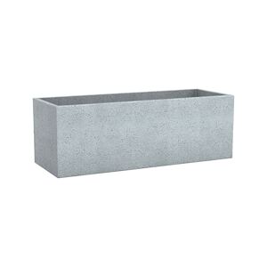 Scheurich C-Cube Long 80, bac à plantes/pot à fleurs, rectangulaire, coloris: Stony Grey, fabriqué avec du plastique recyclé, pour l’extérieur