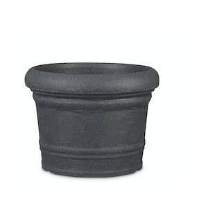 Scheurich Formia 60, bac à plantes/pot à fleurs, cylindrique, coloris: Granit noir, fabriqué avec du plastique recyclé, pour l’extérieur