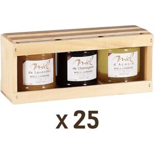 Apiculture.net - Matériel apicole français 25 coffrets bois pour 3 pots de 250g