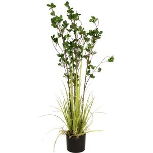 Europalms EUROPALMES Arbuste à feuilles persistantes avec gazon, plante artificielle, 120cm - Herbes