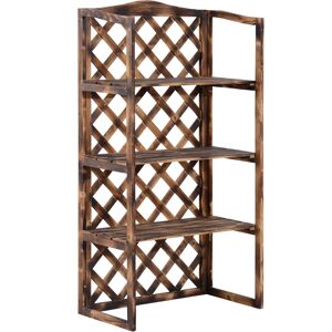 Outsunny Scaffalatura per Piante Fioriera a 3 Ripiani in Legno di Abete 80 x 40 x 148cm