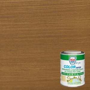 ICA FOR YOU Impregnante per legno da esterno a base acqua  Colorwax noce medio semi opaco 2.5 lt, 10 anni di protezione.