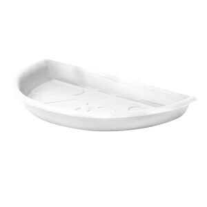 PLASTECNIC Sottovaso per vaso da fiori  Semicerchio Omnia in polipropilene di colore bianco L 17.5 x H 4.2 x P 35 cm