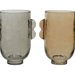 Decoris Vaso decorativo  VASO IN VETRO 2COL 28CM D17.3X28C in vetro grigio / argento e marrone e trasparente H 28 cm