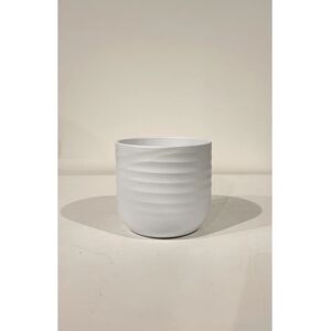 Leroy Merlin Coprivaso per piante e fiori 802/16B in ceramica bianco H 15 cm L 16.5 x P 16.5 cm Ø 16.5 cm