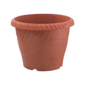 PLASTECNIC 7100222007 Vaso da esterno giardino per piante in plastica con sottovaso Ø 20 cm - Olimpo