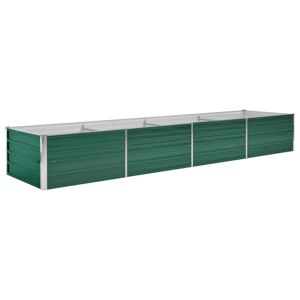 vidaXL Letto Rialzato Giardino in Acciaio Zincato 320x80x45 cm Verde