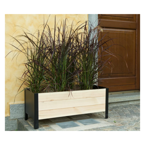 LOSA LEGNAMI Fioriera Lavanda in legno e metallo cm 118x36x32h LOSA esterni da vivere UP/LA1183632 Naturale Legno