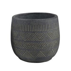 Milani Home vaso in fibra sintetica di design moderno industrial cm 17,8 x 17,8 x 16 h Antracite 18 x 16 x 18 cm