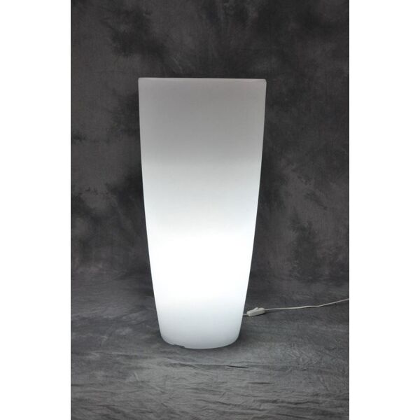 giardini del re home light tondo 40x90h b vaso luminoso per piante in resina colorata per interno / esterno cm 40x90h bianco ghiaccio luce bianca - home light tondo arredamento