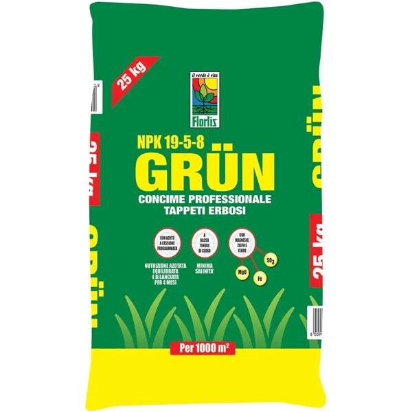 flortis concime prato-giardino granulare grun cessione programmata  npk 19.5.8+mgo+fe 25 kg