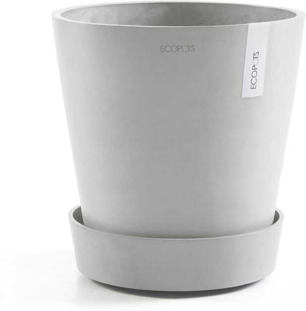 ECOPOTS Alzata su ruote Wheels 60 Bianco Grigio - ø 51 x h. 12,4 cm