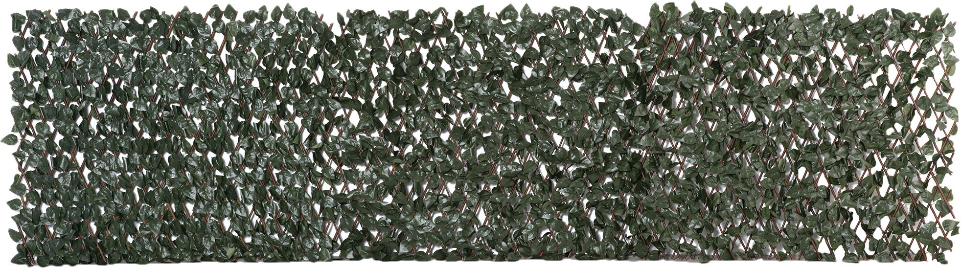 Outsunny Finta Siepe 8 Pezzi Parete Verde Estensibile per Esterni, in Legno e Poliestere, 200x100cm