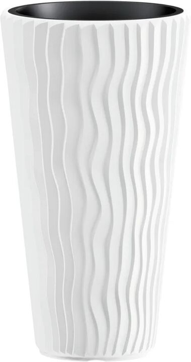 Vaso per piante e fiori Freze PROSPERPLAST in polietilene bianco H 58 cm Ø  38 cm