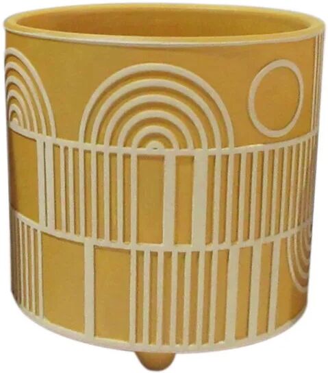 Leroy Merlin Vaso decorativo C/PIEDINI in resina giallo / dorato H 17 cm