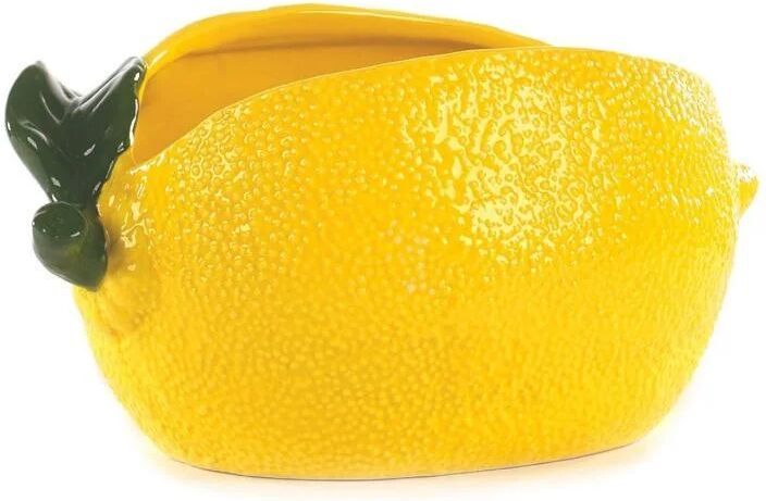 Leroy Merlin Vaso decorativo Limone in ceramica giallo / dorato H 13 cm