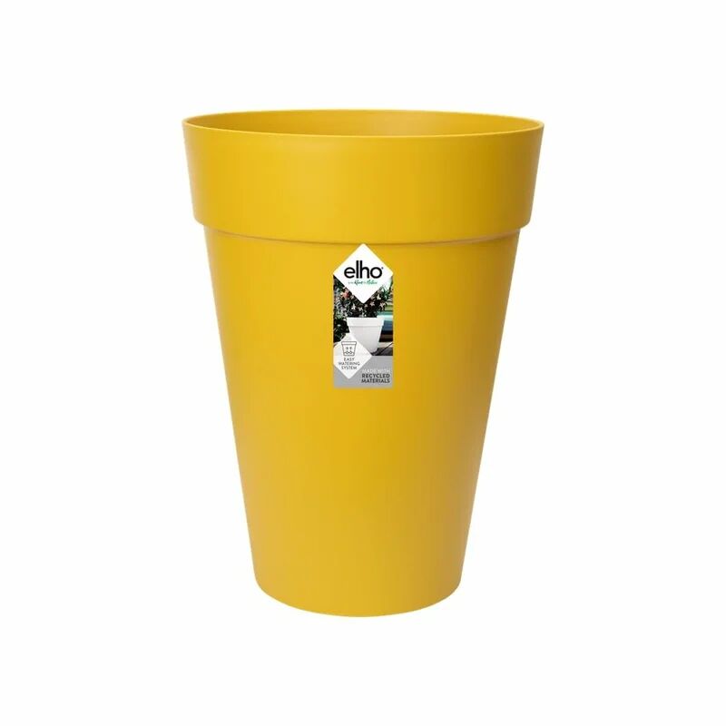 Elho Vaso da fiori Loft Urban rotondo alto 35 - Giallo Ø 34 x 45 cm